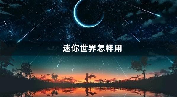 迷你世界怎样用